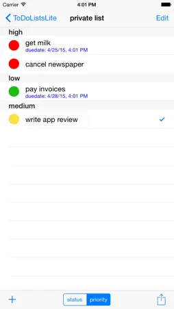 ToDoListsLite screenshot 2