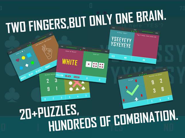 ‎Two Fingers, but only one brain (2 F 1 B) - Split Brain Teaser, Cranial Quiz Puzzle Challenge Game Screenshot