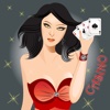 Awaking of Classic BlackJack - Sexy Red Girl with the Shocking Real Casino BJ Cards Game