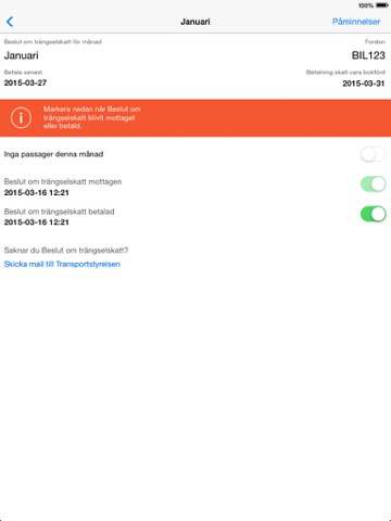 Screenshot #5 pour Trängselskatt Automatisk påminnelse