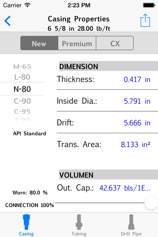 Oil Well PIPES Strengths Table screenshot 4