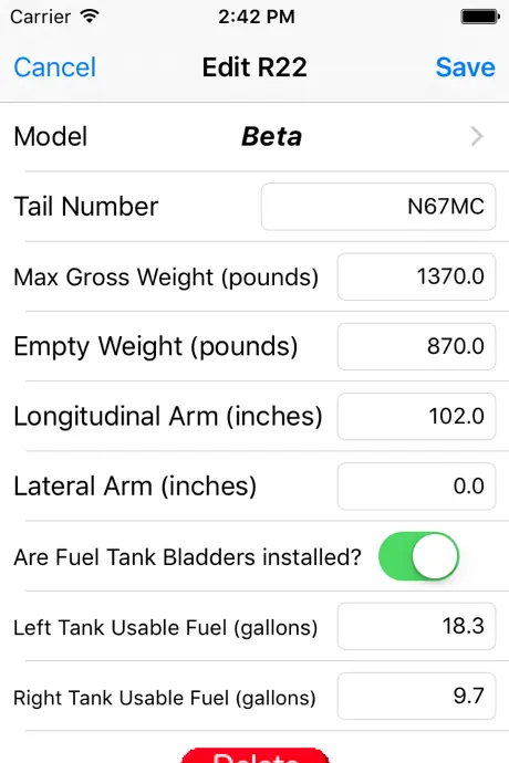 R22 Weight & Balance