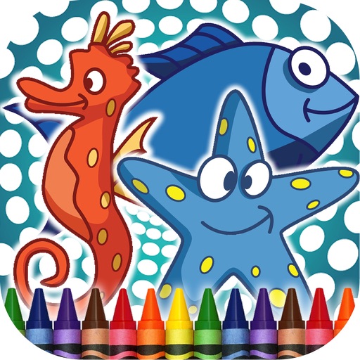 Coloring Book Sea Animals Icon