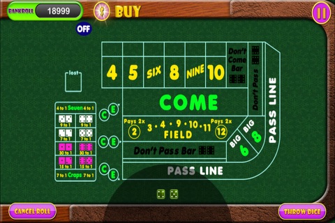 "A+" Lucky Craps - Best Las Vegas Style Casino Dice Shooter Roll Master Betting Game Pro screenshot 3