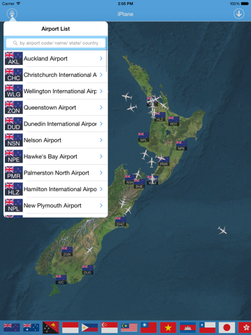 Screenshot #1 for New Zealand Airport - iPlane Flight Information