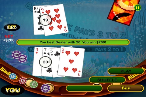 All New 2-1 Big Gold Fish & Shark Blackjack Bash Casino screenshot 2
