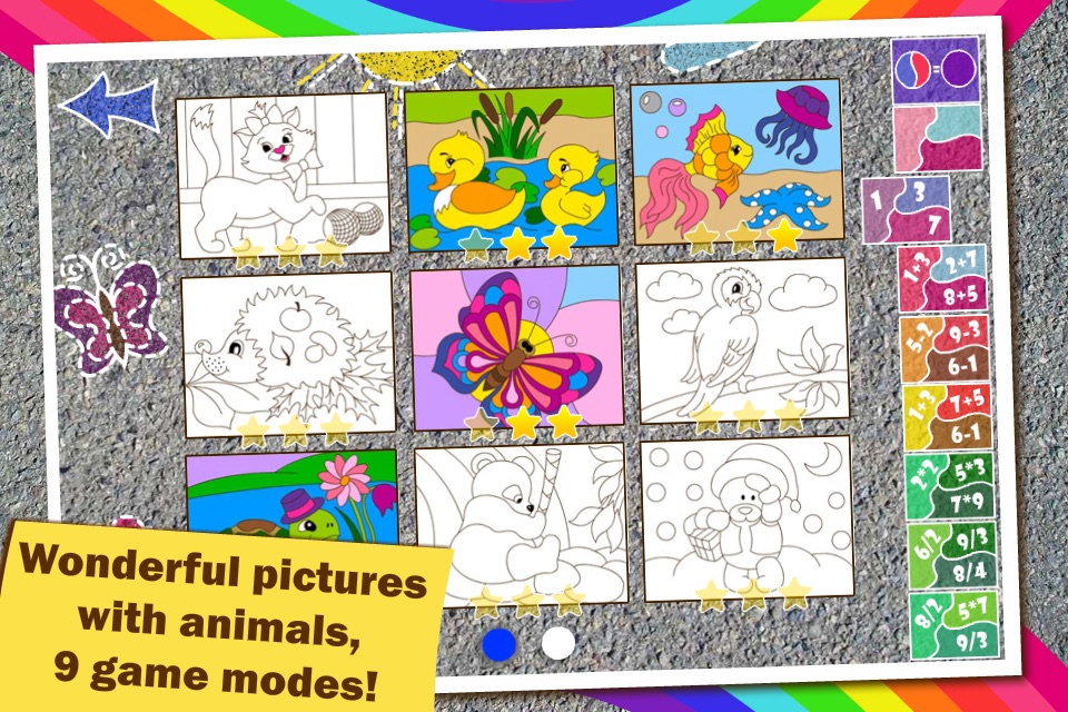 Colorful math Free «Animals» — Fun Coloring mathematics game for kids to training multiplication table, mental addition, subtraction and division skills! screenshot 4