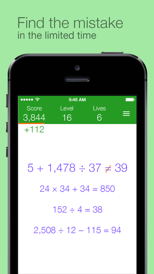 #3. Find the Mistake: Math — practice mental arithmetic, develop attentiveness (iOS) 由: Vladimir Leontiev