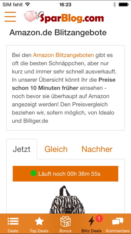 SparBlog.com Schnäppchen App