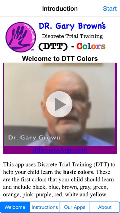 Autism / DTT Colors by Dr. Brown