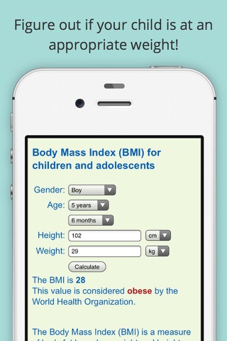 Child BMI Calculator (Body Mass Indicator for Children and Adolescents)のおすすめ画像1