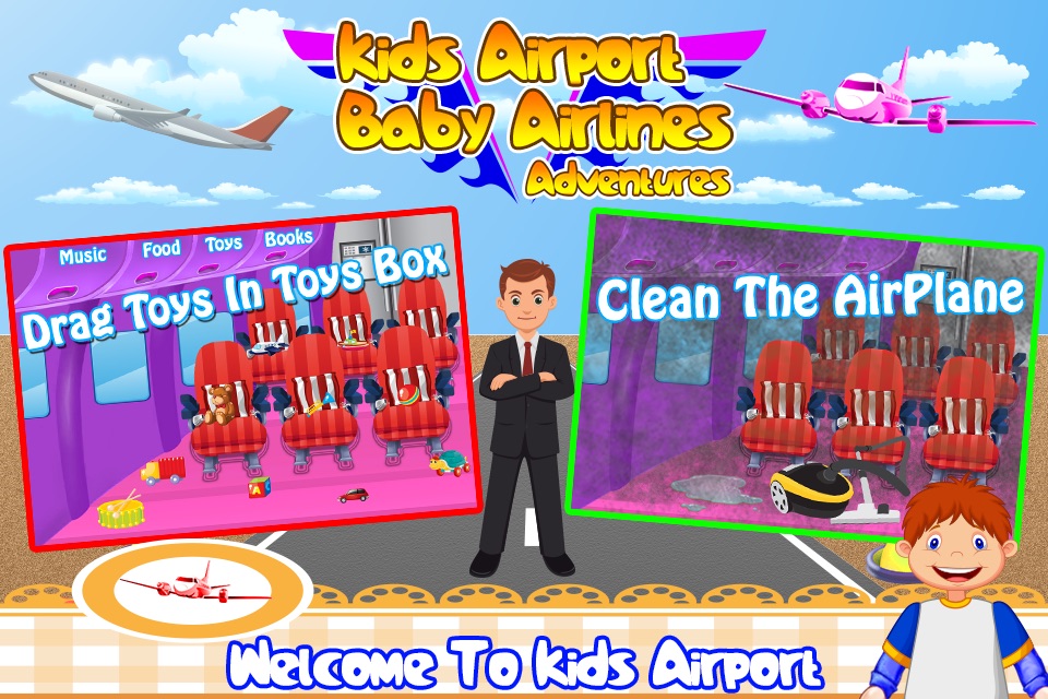 Kids airport baby Airlines adventures - little boys & girls games screenshot 3