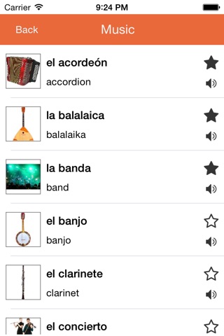 Spanish vocabulary handbook screenshot 2