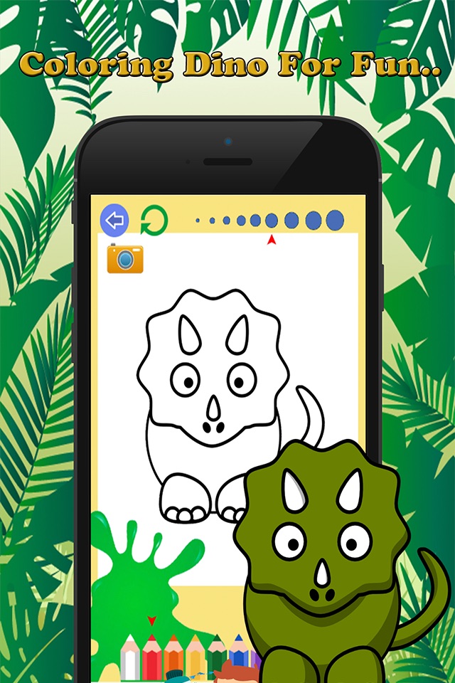 Cute Dino Paint and Coloring Book Learning Skill - Fun Games Free For Kids screenshot 3