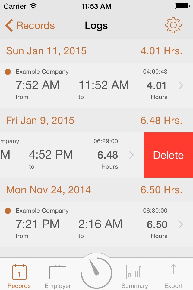 Working Hours Diary Pro screenshot 3