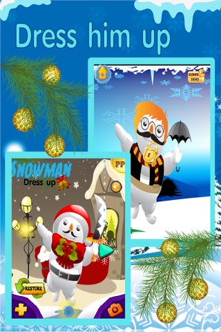Snowman Dress Up Maker -Decorate Santa 's Christmas Town with Frosty and Friends FREE screenshot 3