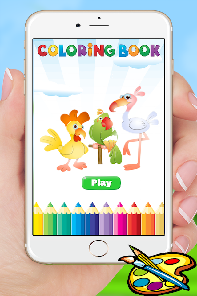 Bird Coloring Book for Kids - Children Drawing free games