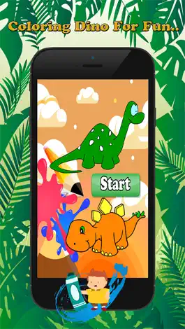 Game screenshot Cute Dino Paint and Coloring Book Learning Skill - Fun Games Free For Kids mod apk