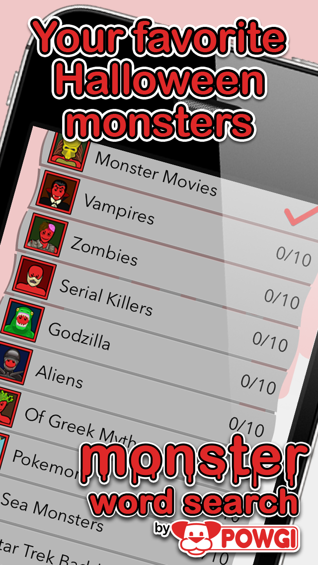 Monster Word Search by POWGI screenshot 2