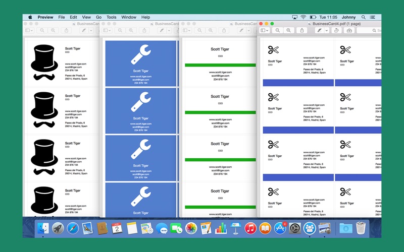 Business Cards Screenshot