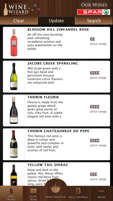 SPAR Wine Wizard screenshot