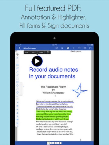 Screenshot #6 pour Quick Docs Lite - Office Suite for PDF, Quickoffice, Microsoft Word and Class Notes edition