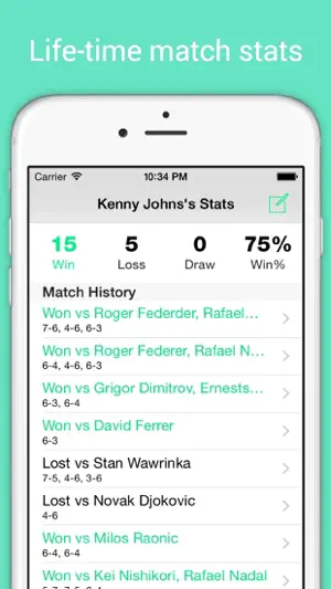 TennisCore - track tennis scores & review stats screenshot 4