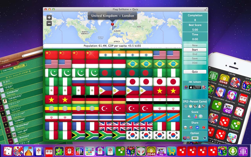 #1. Flag Solitaire + Quiz - Brain (macOS) 由: Shen Zhongyuan