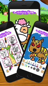 cartoon coloring page art game for kid screenshot