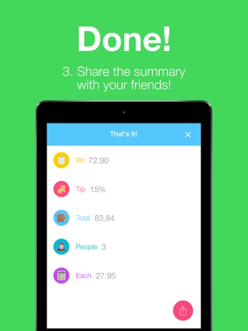 Split Bill - The Best Tip Calculator And Bill Splitter For iOS iPad screenshot 3 - Utilities app