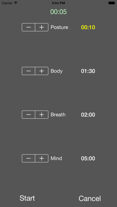 Simple Meditation Timer app screenshot