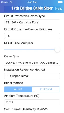 Game screenshot 17th Edition Cable Sizer - Cable Size Calculator apk
