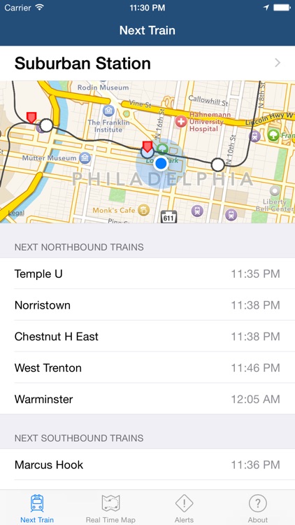 Real Time SEPTA: Regional Rail