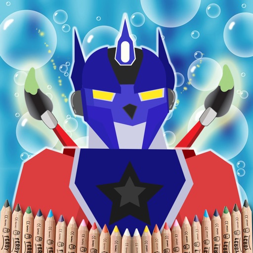 Kids coloring game transformers version iOS App