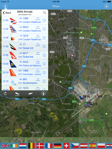 Screenshot #1 for Manchester Airport - iPlane Flight Information