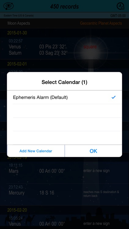 Ephemeris Alarm