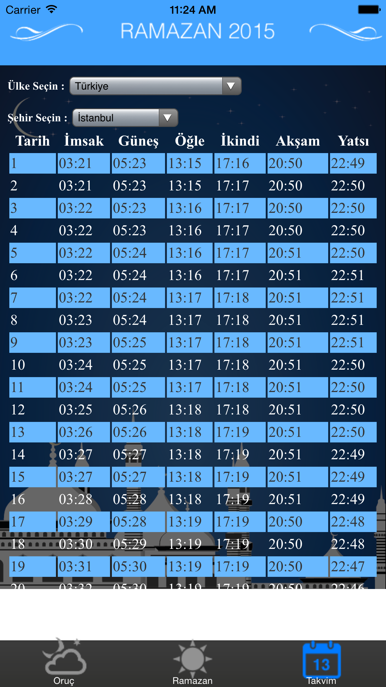 Ramazan ve Imsakiye 2015 screenshot 4