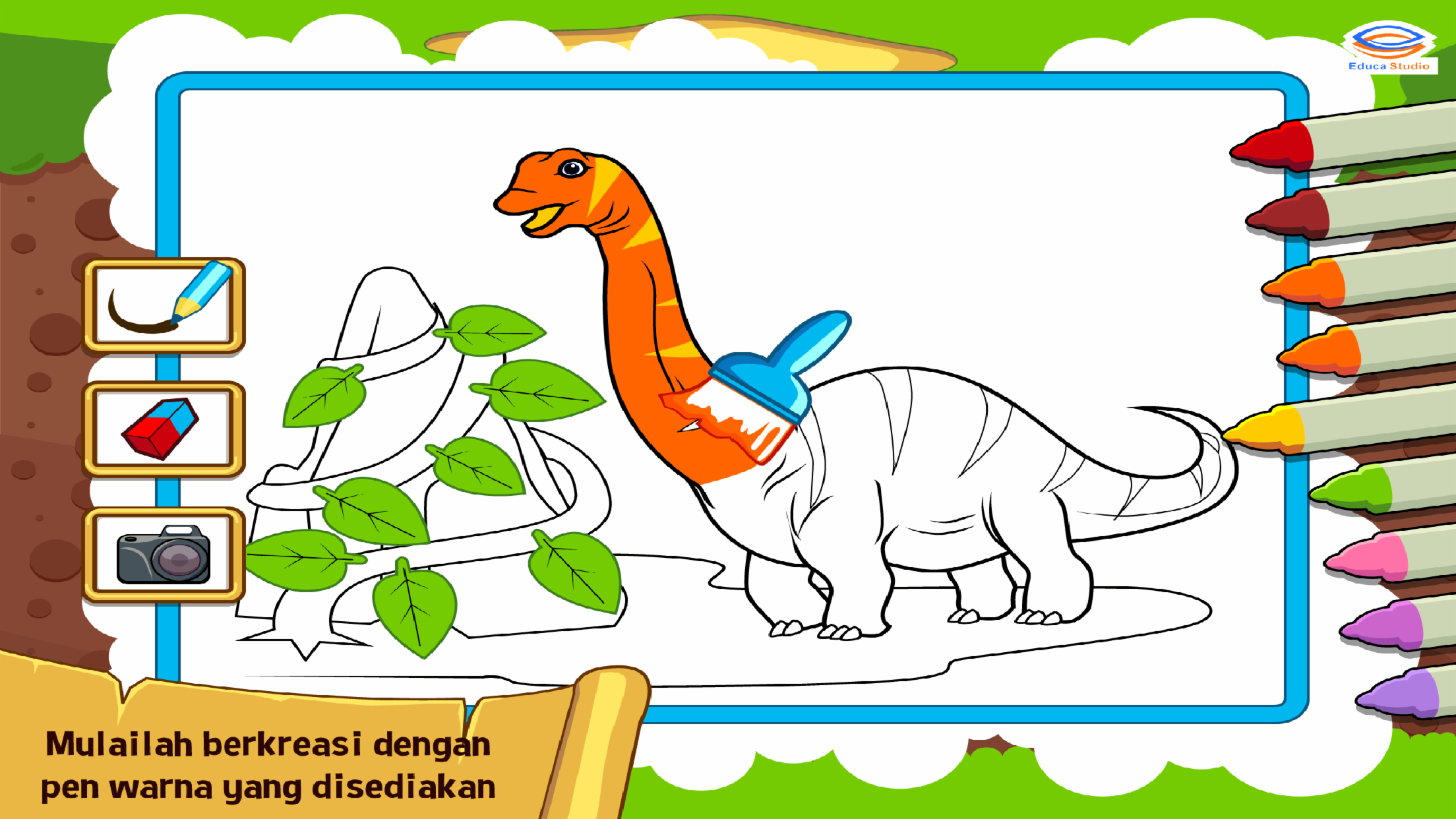 Marbel Mewarnai Dinosaurus
