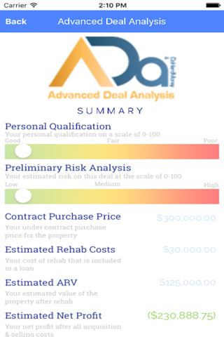 DHM Advanced Deal Analyzer screenshot 4