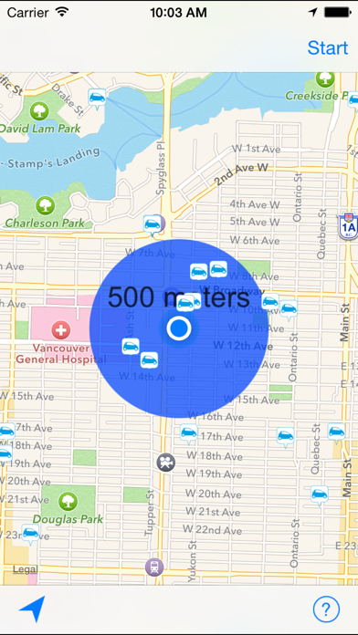 Screenshot #1 pour CarIsNear for car2go