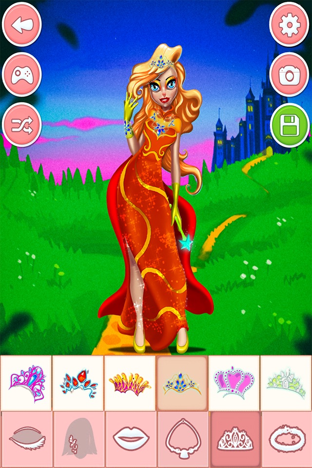 Princess dress-up games - girls make up salon screenshot 3