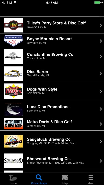 Michigan Disc Golf Travel App