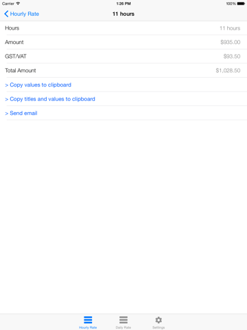 Hourly Rate iPad screenshot
