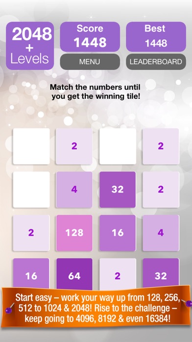 Screenshot #2 pour 2048 + Niveaux (2048 Plus Levels) Nombre Casse-Tête - Défi Mathématique