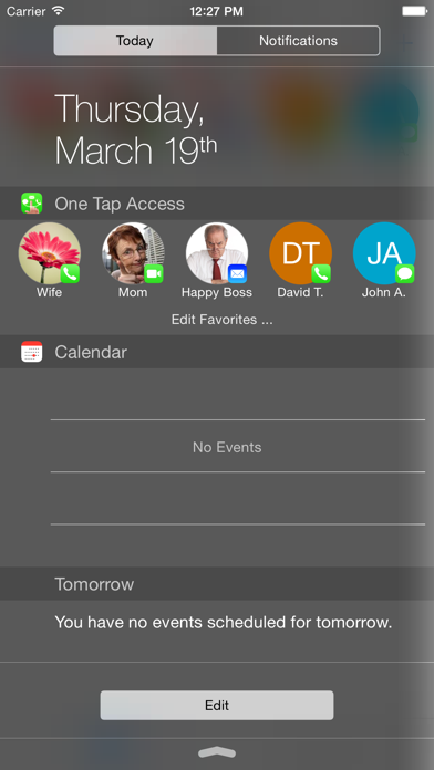 Screenshot #1 pour One Tap Access Widget for Notification Center