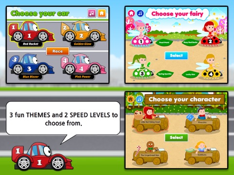 Spelling Race: Hot Cars, Fast Fairies & Fairy Tale Dash HD screenshot 2