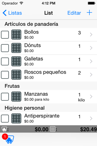 YA Shopping List Lite screenshot 2