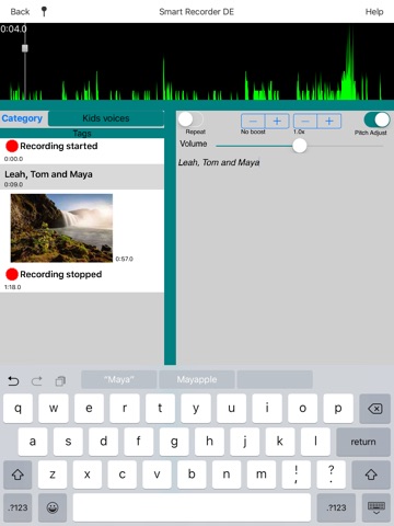 Smart Recorder DE Classic for iPad - The music and voice recording app screenshot 4