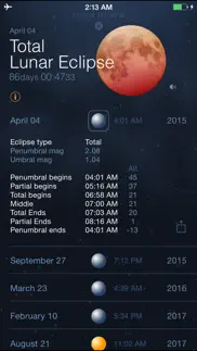 solar and lunar eclipses - full and partial eclipse calendar iphone screenshot 1