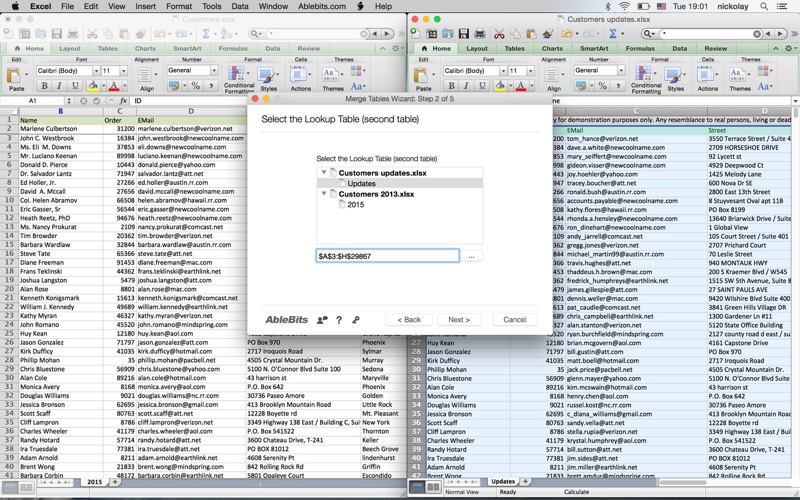 Merge Tables Wizard for Excel screenshot 1